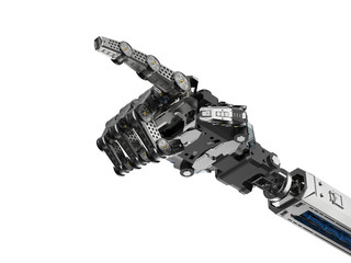 Cyborg hand isolated