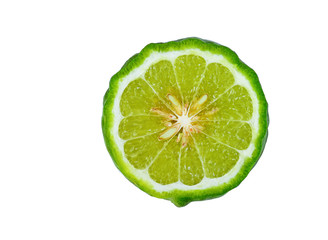 Bergamot slice on white background