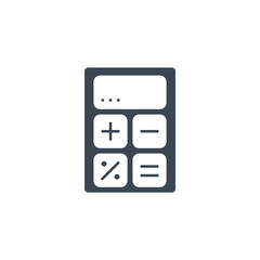 Calculator related vector glyph icon. Isolated on white background. Vector illustration.