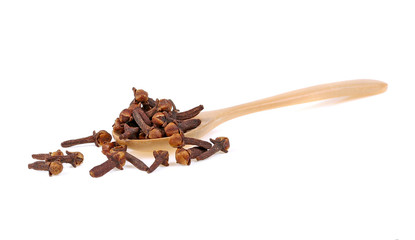 dry cloves isolate on white background.