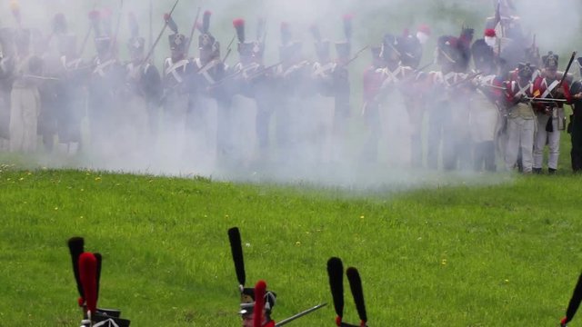 Soldiers go into battle