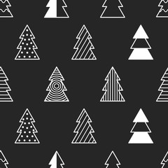 Christmas trees seamless pattern