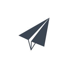 Paper Airplane related vector glyph icon. Isolated on white background. Vector illustration.