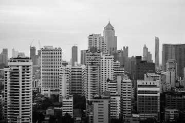 Black and white of cityscape image bangkok, thailand