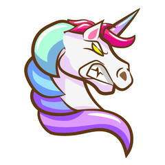 unicorn face vector graphic clipart design © pisut