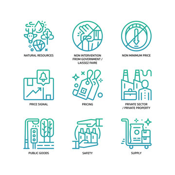 Market Economy icons set