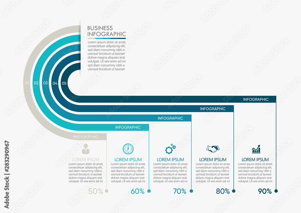 Wall mural business data visualization. timeline infographic icons designed for abstract background template mi