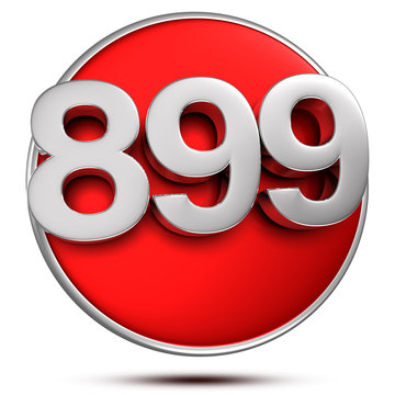 899 3d rendering on white background.(with Clipping Path).