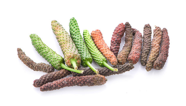 Long pepper isolated on white background