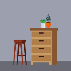 Fototapeta premium house place with drawer scene