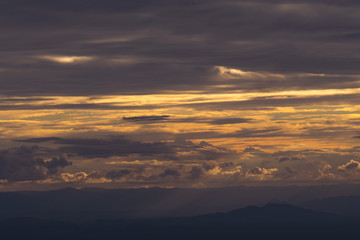 Scenic View Of Silhouette Mountains Against Sky During Sunset and beam