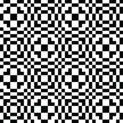Fototapeta premium Abstract black and white background. Seamless pattern. Op art style monochrome vector design.