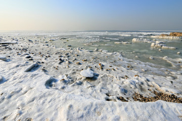 ice and snow by the sea