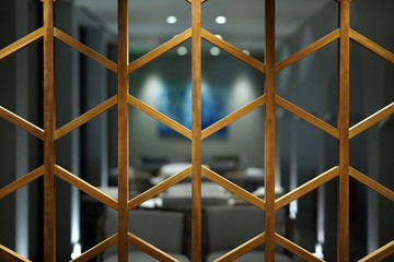 internal wooden divider used as a decorative element