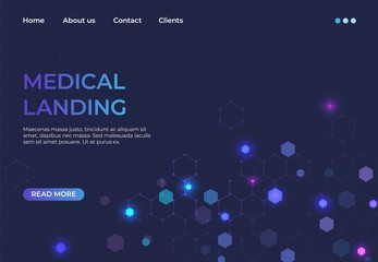 Medical landing concept. Medicine service and ambulance emergency abstract website. Vector illustrations innovation web page health insurance or pharmacy - obrazy, fototapety, plakaty
