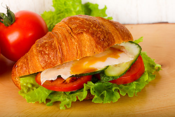 Croissant with chicken