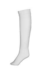 colourful pairs of soccer socks isolated on white background