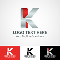 Hi-tech trendy initial icon logo K