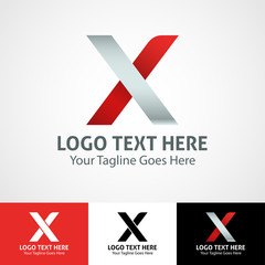 Hi-tech trendy initial icon logo X