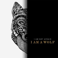 Greeting card, Abstract wolf illustration, Vector