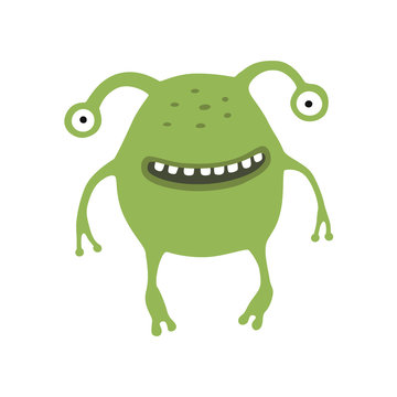Cute monster vector illustration on white isolated background