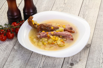 Peas soup with ribs