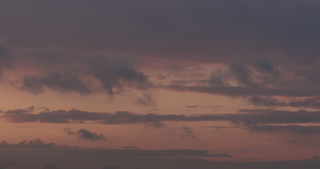 summer sunset skyscape with moving clouds
