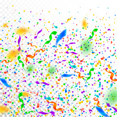 Streamers and confetti. Colorful tinsel and foil r