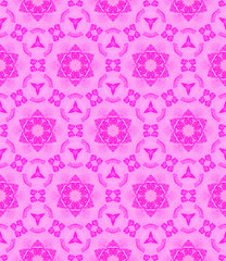 Pink medallion allover seamless pattern. Hand draw