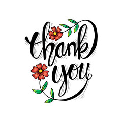 Thank you hand lettering calligraphy.