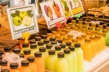Fruit juice market stall