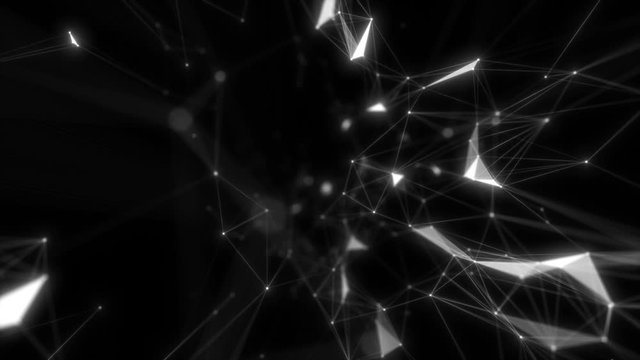 Free movement and rotation of the camera with the effect of plexus. For visuals vj internet presentations motion background hi-tech technology science engineering medical dashboard.