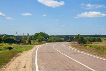 Empty road to the farthest village of Istra city district
