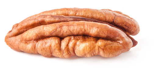 Pecan nuts isolated on white background with clipping path