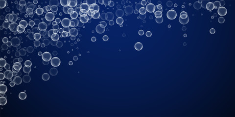 Random soap bubbles abstract background. Blowing b