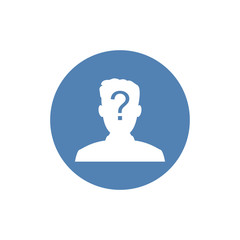 Man head and shoulders silhouette with excalmation mark vector