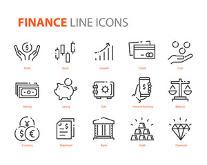 set of money icons, finance, payment, currency, banking, account