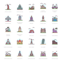 Landmarks Flat Icons 