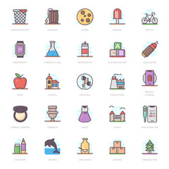 Household Accessories Flat Icons Pack