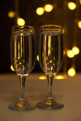 Glasses on a background of illumination