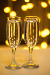 Glasses on a background of illumination