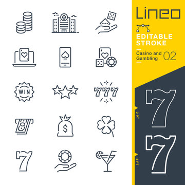 Lineo Editable Stroke - Casino and Gambling line icons