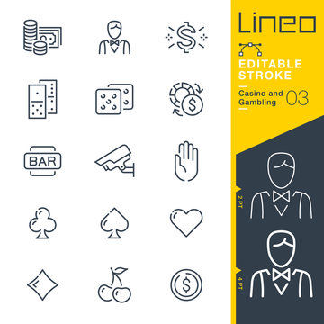 Lineo Editable Stroke - Casino and Gambling line icons