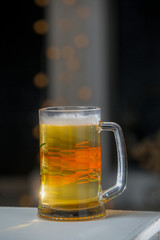 Glass against the background of illumination