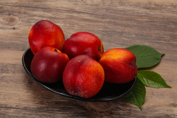 Sweet tasty ripe few nectarines