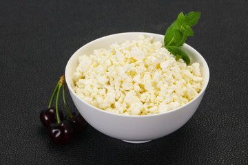 Fresh tasty curd in the bowl