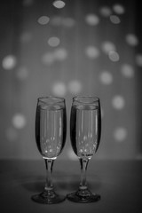 Glasses on a background of illumination