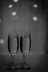 Glasses on a background of illumination