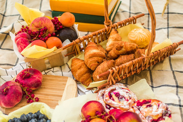 Camping in the park with fruit