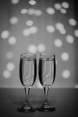 Glasses on a background of illumination